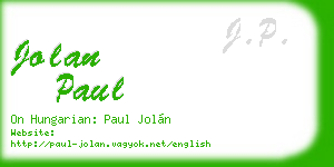 jolan paul business card